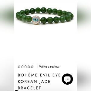 bohme Green Jade Bracelet with Evil Eye Charm